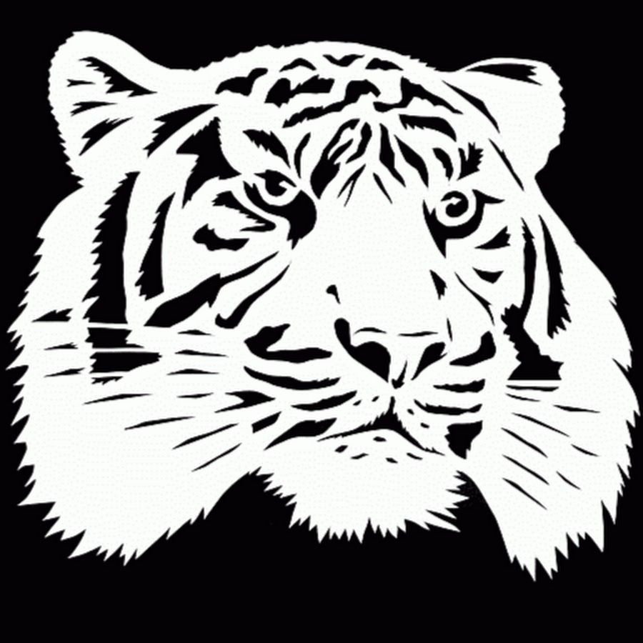 Новогодние трафареты с Тигром на окна 2022