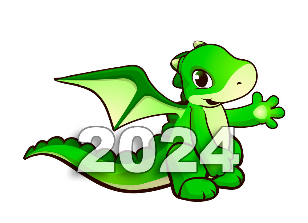 Открытки с символом года 2024 - Драконом