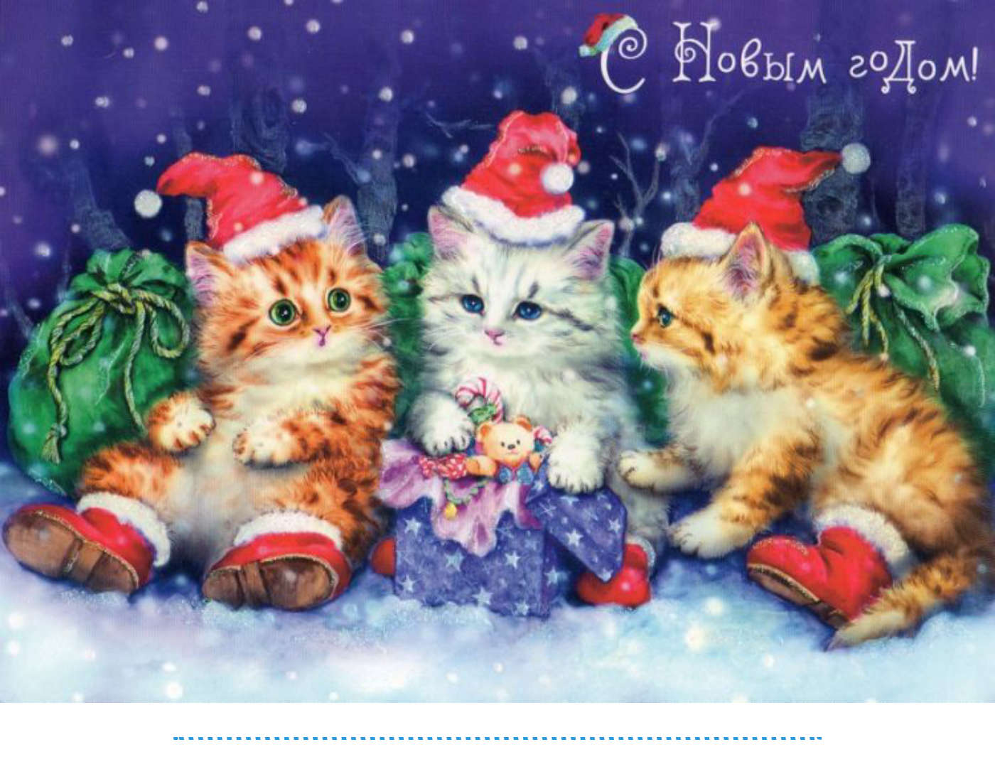 Новогодние открытки с котом 2023