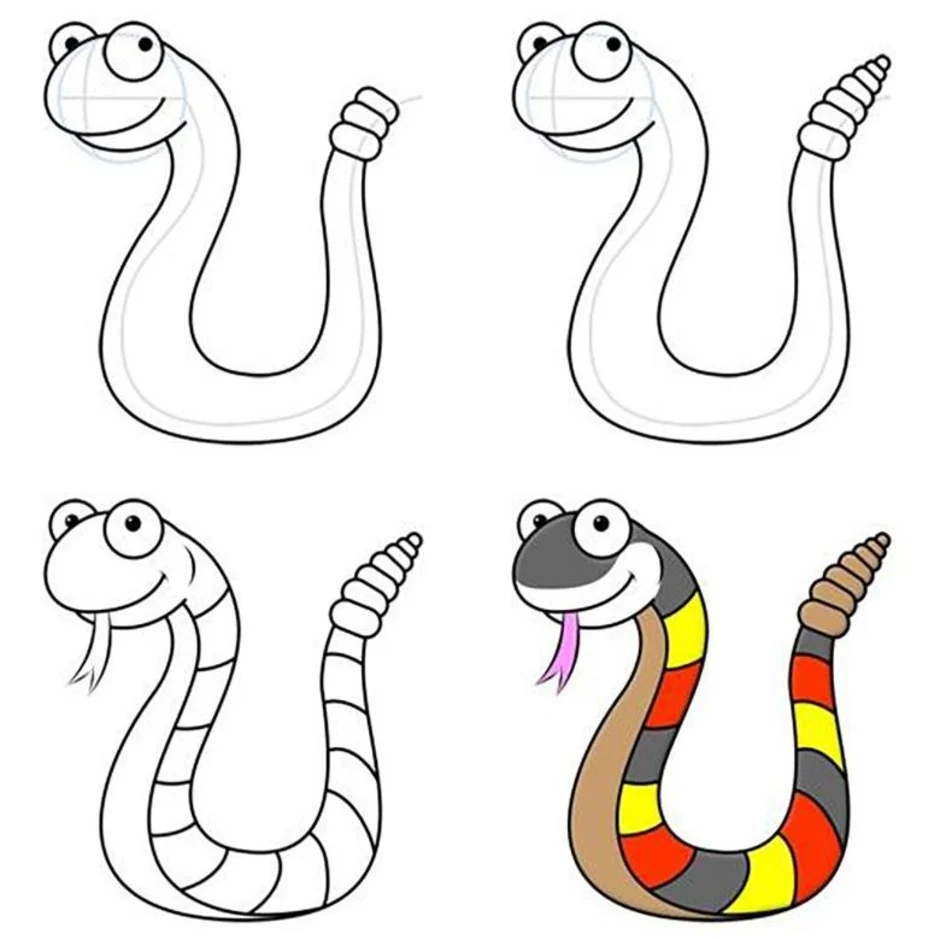 Как нарисовать Змею